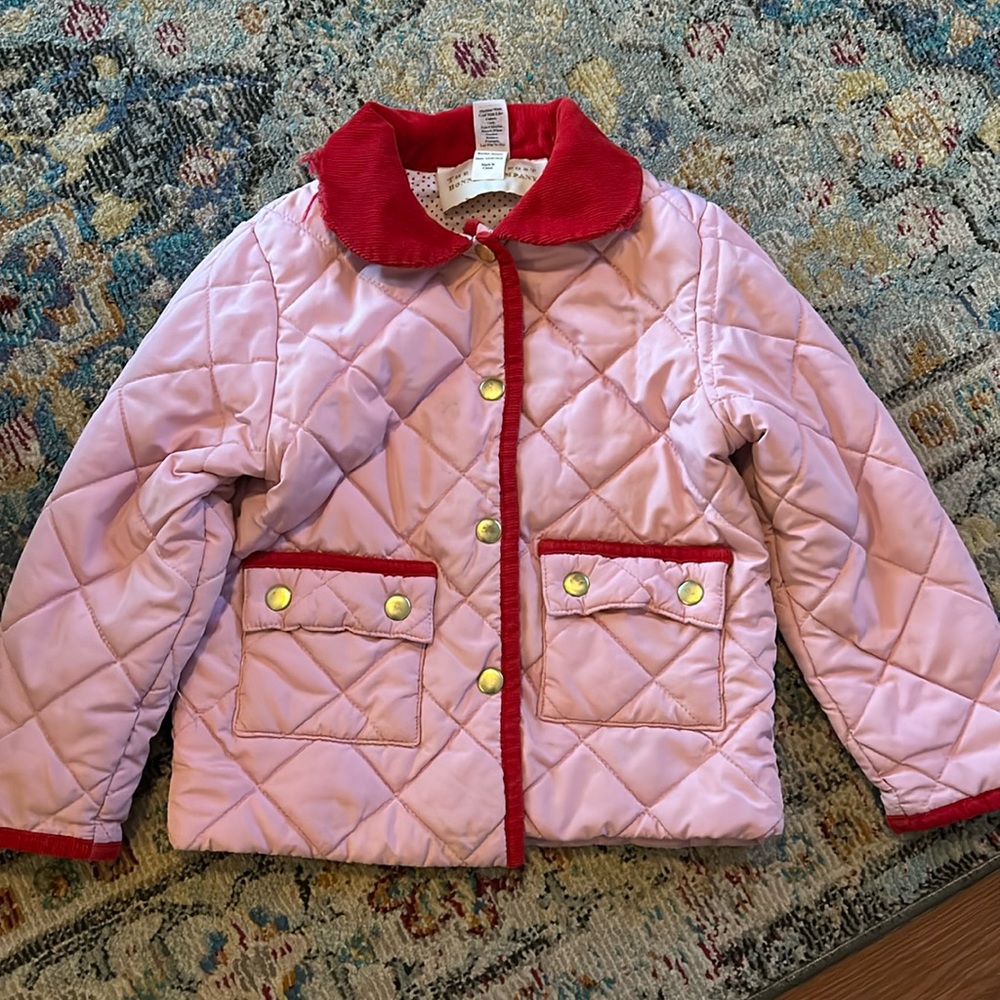 The Beaufort Bonnet Company Pink Quilted Jacket with Red Trim